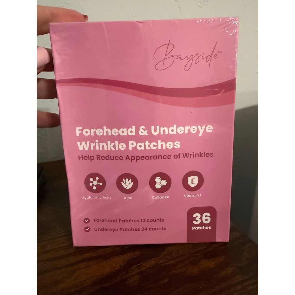 Bayside Forehead and Undereye Wrinkle Patches 36 Count Hyaluronic Acid Collagen